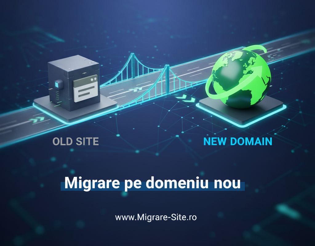 Migrare Site pe Domeniu Nou – Fără Pierderi SEO Migrare site pe domeniu nou, transfer complet fără erori și pierderi de trafic SEO