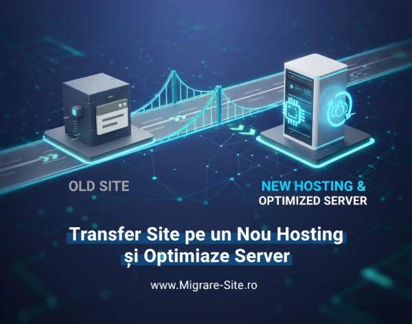 Transfer site complet pe un nou hosting, cu optimizare server și fără timp de nefuncționare