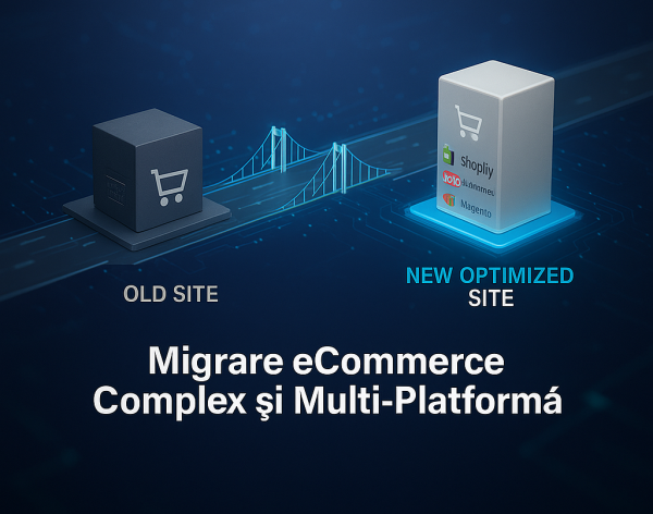 Serviciu de migrare profesională pentru magazine eCommerce complexe și multi-platformă, fără pierderi SEO